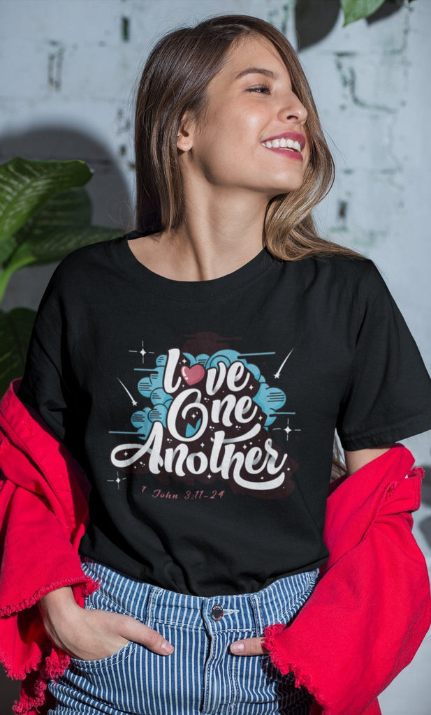 Love One Another - Women’s T -  Black / S, Black / M, Black / L, Black / XL, Black / 2XL, Black / 3XL, Navy / S, Navy / M, Navy / L, Navy / XL -  Trini-T Ministries