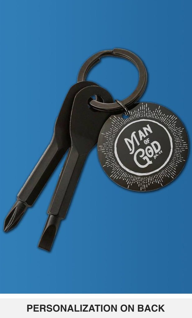 Man of God - Screwdriver Keychain -  Silver Keychain Set / Yes, Black Keychain Set / Yes, Silver Keychain Set / No, Black Keychain Set / No -  Trini-T Ministries