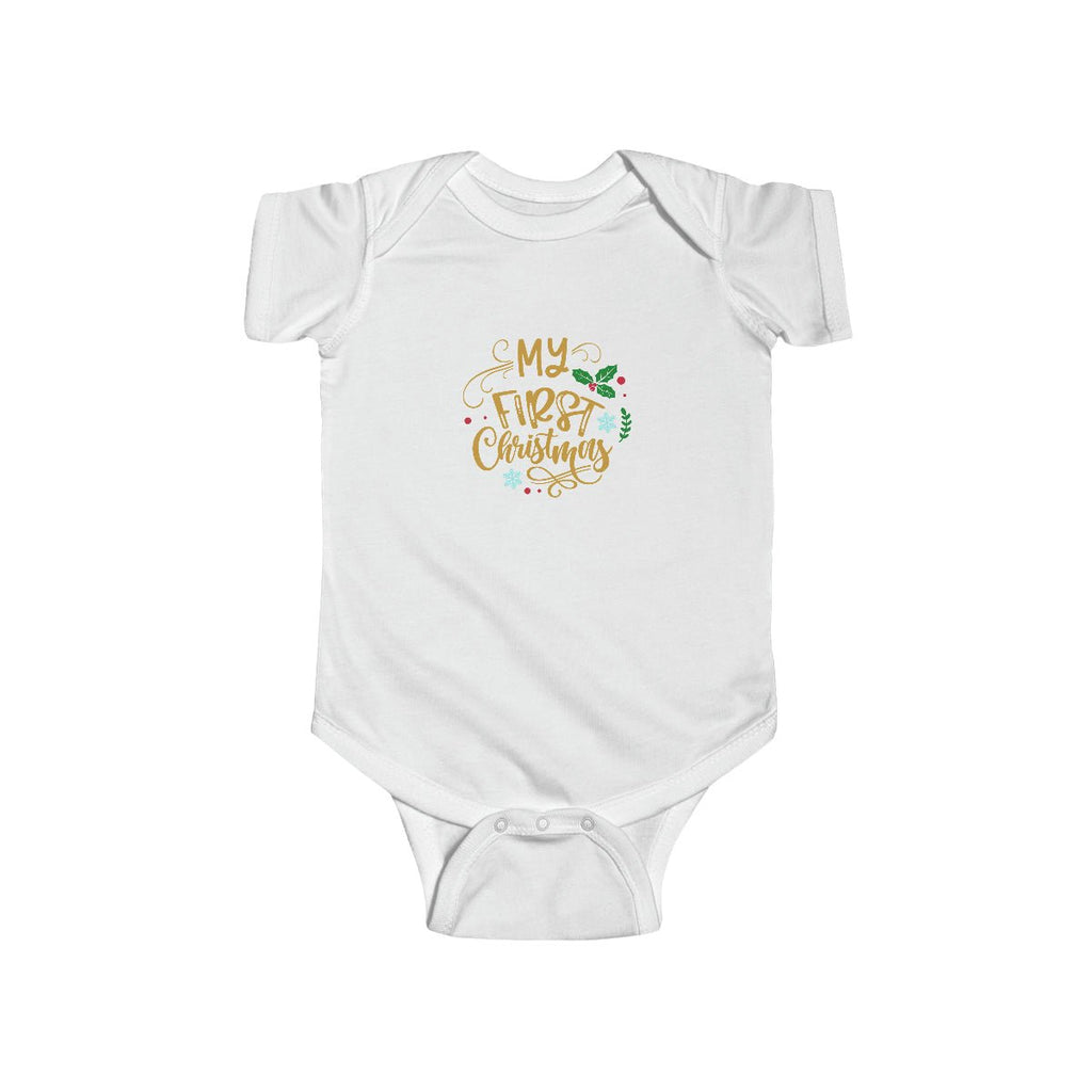 My First Christmas - Baby One-Piece -  White / 6M, White / 12M, White / 18M, White / 24M, Black / 6M, Light Blue / 6M, Pink / 6M, Black / 12M, Light Blue / 12M, Pink / 12M -  Trini-T Ministries