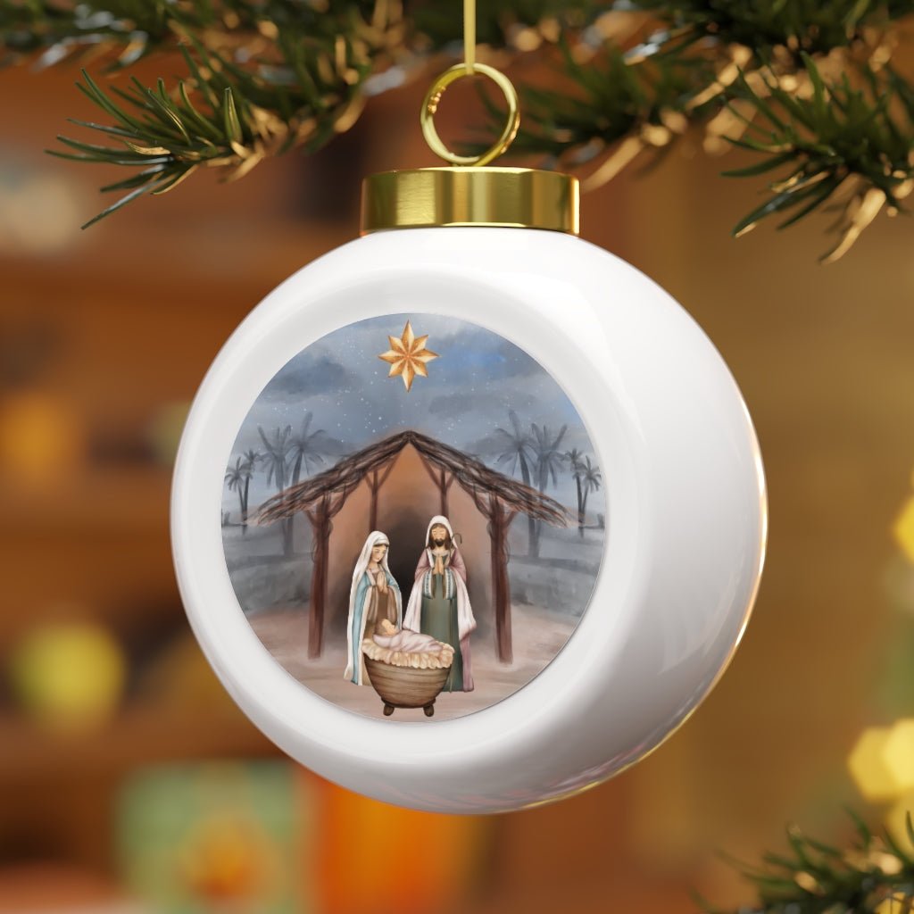 Nativity - Christmas Ball Ornament - Trini-T Ministries