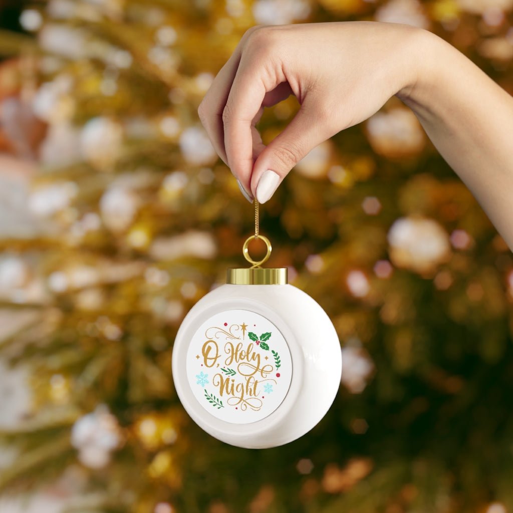 O Holy Night - Christmas Ball Ornament -  Bells / Round / 2.5" × 3", Tree / Round / 2.5" × 3" -  Trini-T Ministries