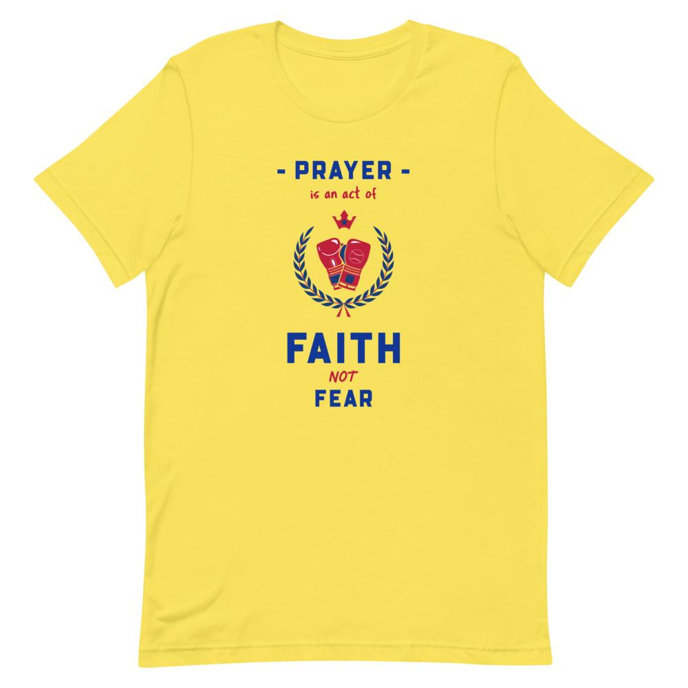 Prayer Is An Act Of Faith - Boxing - Men’s T -  White / XS, White / S, White / M, White / L, White / XL, White / 2XL, White / 3XL, White / 4XL, Athletic Heather / S, Athletic Heather / M -  Trini-T Ministries