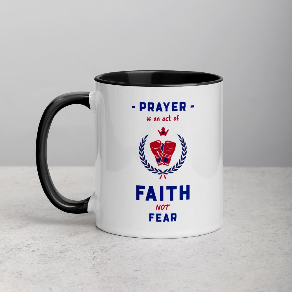 Prayer Is An Act Of Faith - Boxing - Mug -  Black, Red -  Trini-T Ministries