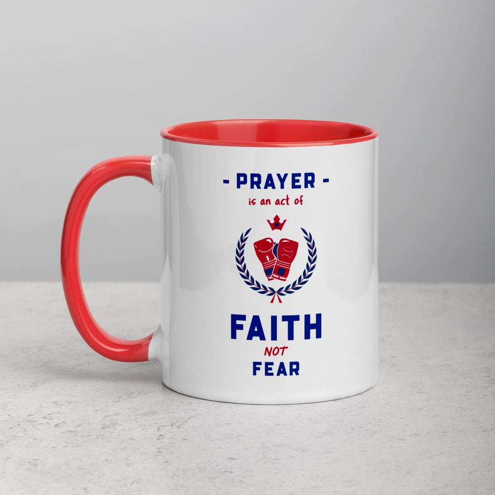 Prayer Is An Act Of Faith - Boxing - Mug -  Black, Red -  Trini-T Ministries