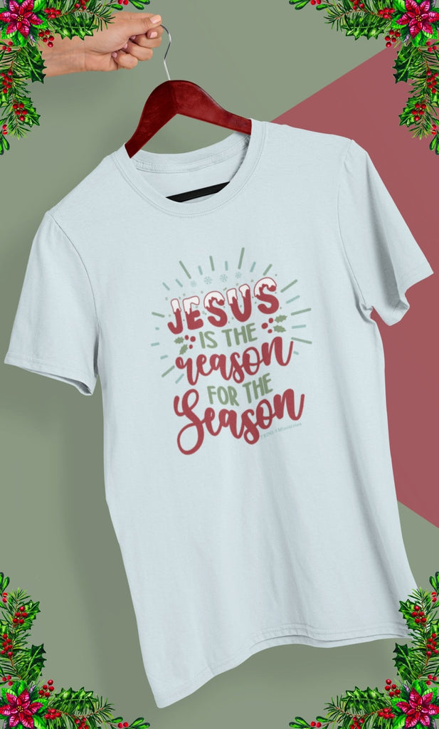 Reason for the Season - T -  Heather Ice Blue / S, Heather Ice Blue / M, Heather Ice Blue / L, Heather Ice Blue / XL, Heather Ice Blue / 2XL, Heather Ice Blue / 3XL, Black / S, Navy / S, Pink / S, Team Purple / S -  Trini-T Ministries