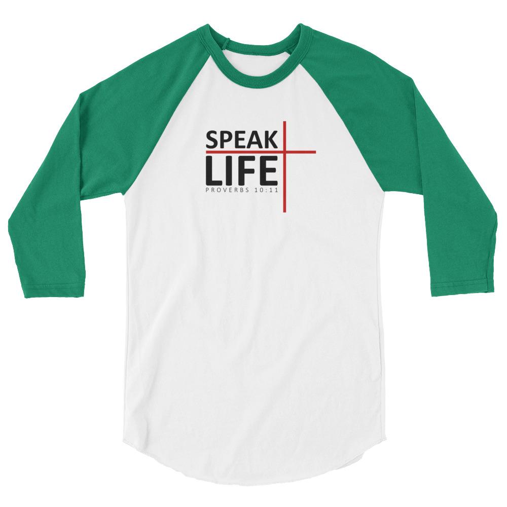 Speak Life - Men’s 3/4 Sleeve - Trini-T Ministries