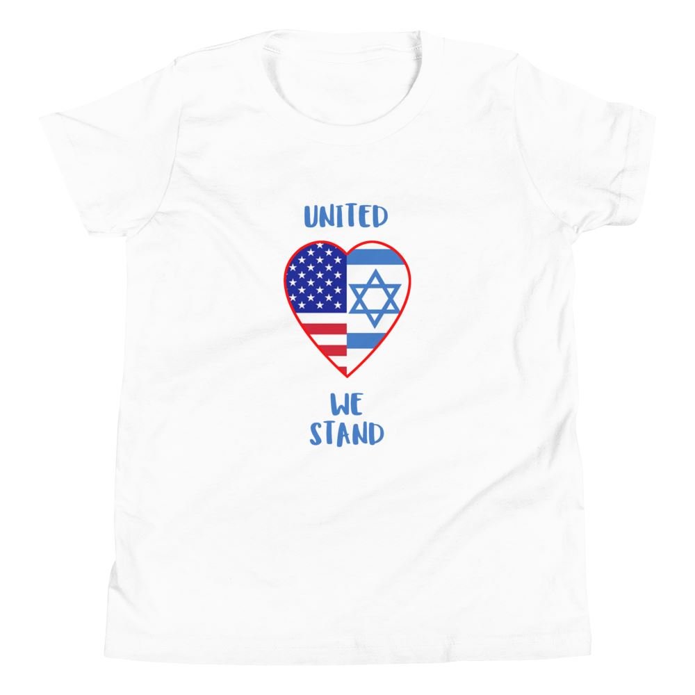 United We Stand - USA + Israel - Kid’s T -  Black / S, Black / M, Black / L, Black / XL, Heather Forest / S, Heather Forest / M, Heather Forest / L, Heather Forest / XL, Navy / S, Navy / M -  Trini-T Ministries