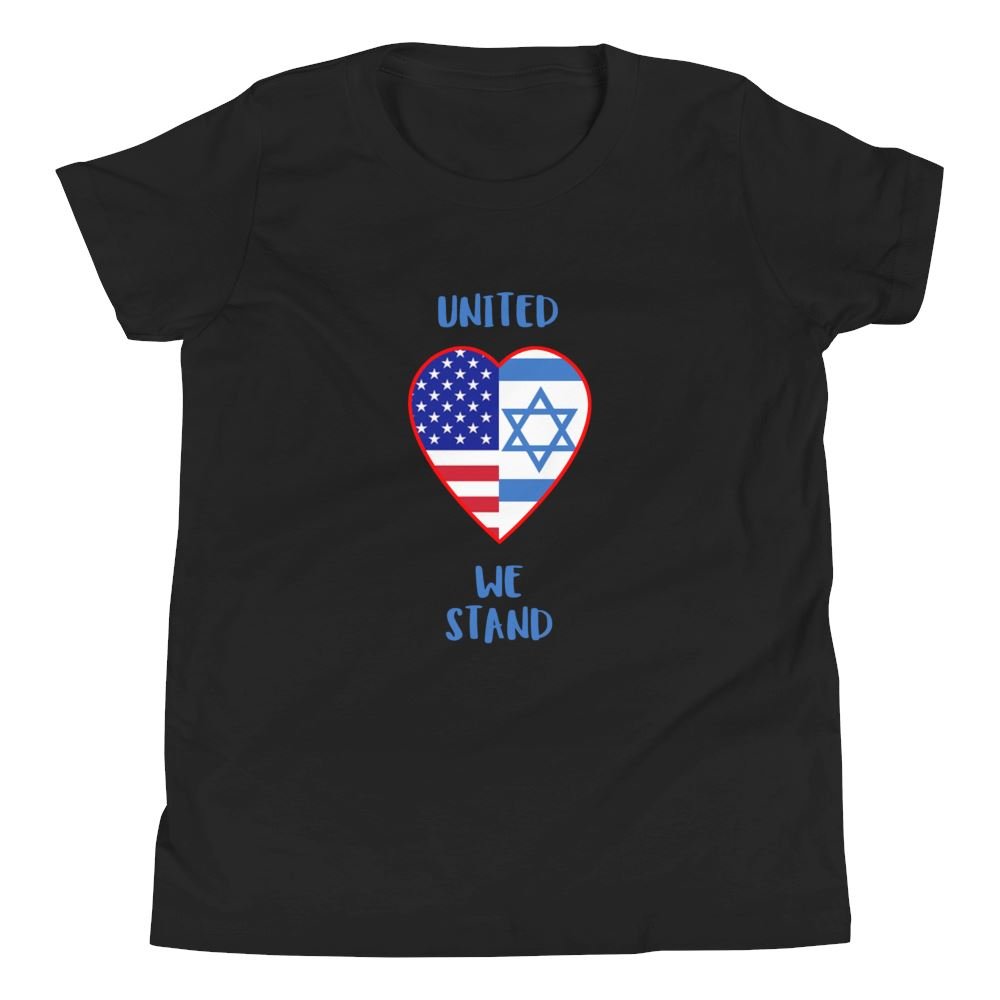 United We Stand - USA + Israel - Kid’s T -  Black / S, Black / M, Black / L, Black / XL, Heather Forest / S, Heather Forest / M, Heather Forest / L, Heather Forest / XL, Navy / S, Navy / M -  Trini-T Ministries
