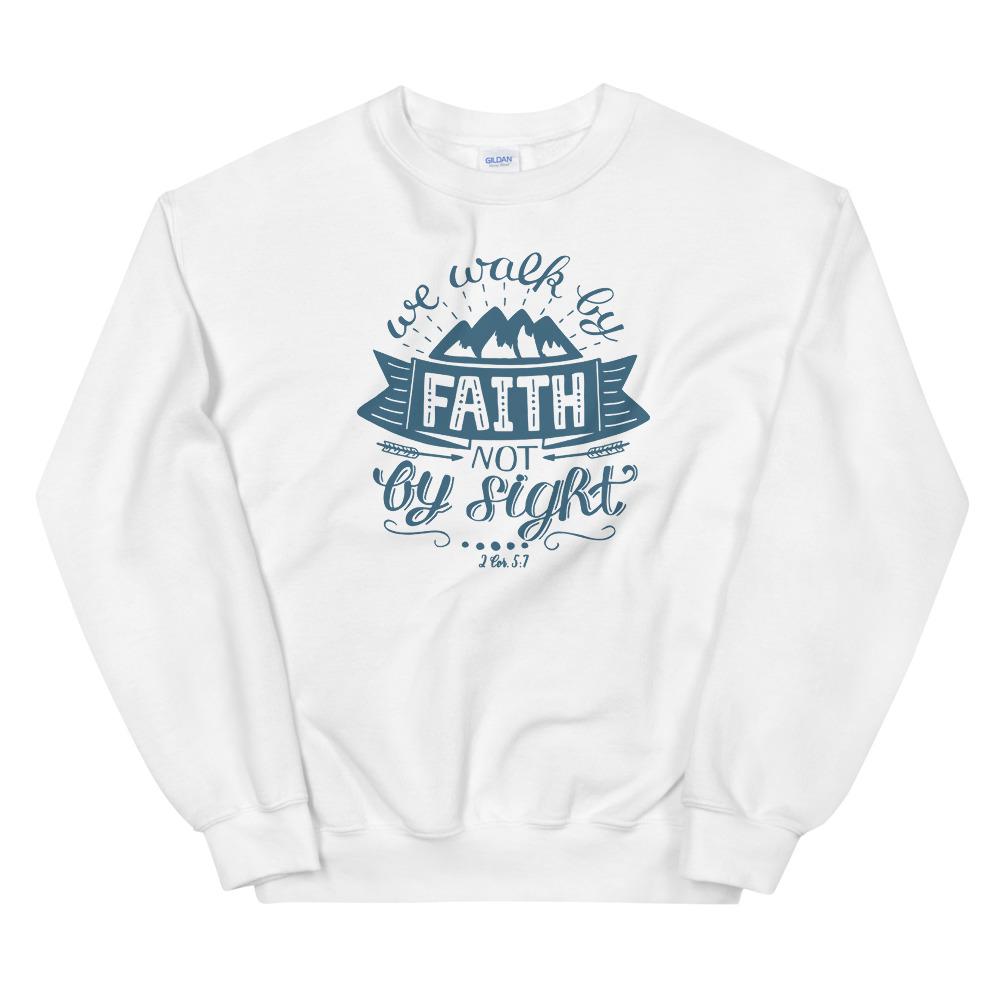 Walk By Faith - Men’s Sweatshirt -  Black / S, Black / M, Black / L, Black / XL, Navy / S, Navy / M, Navy / L, Navy / XL, Maroon / S, Maroon / M -  Trini-T Ministries