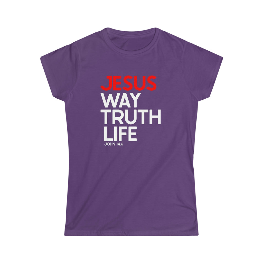 Way Truth Life - Women's T -  Purple / S, Purple / M, Purple / L, Purple / XL, Purple / 2XL, Black / S, Black / M, Black / L, Black / XL, Black / 2XL -  Trini-T Ministries