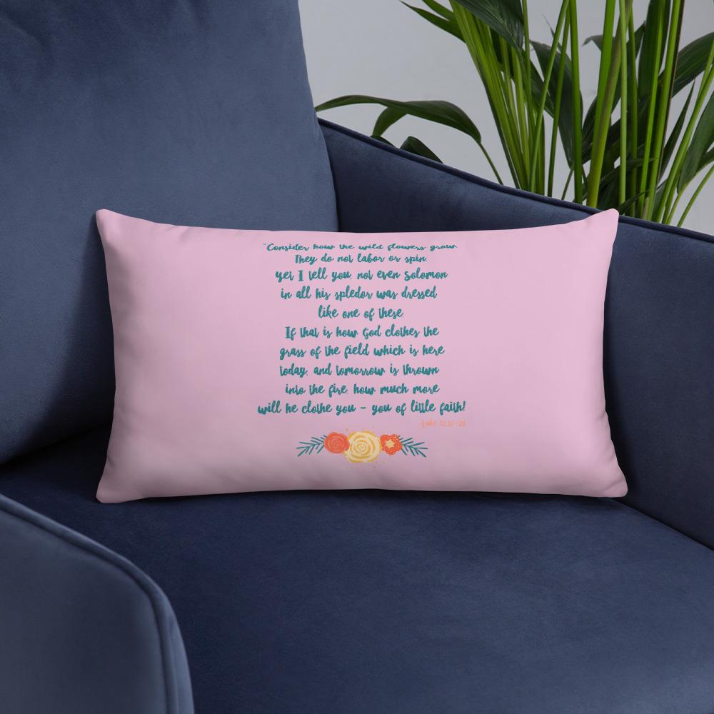 Wildflowers - Pink Cushion -  20×12, 18×18, 22×22 -  Trini-T Ministries